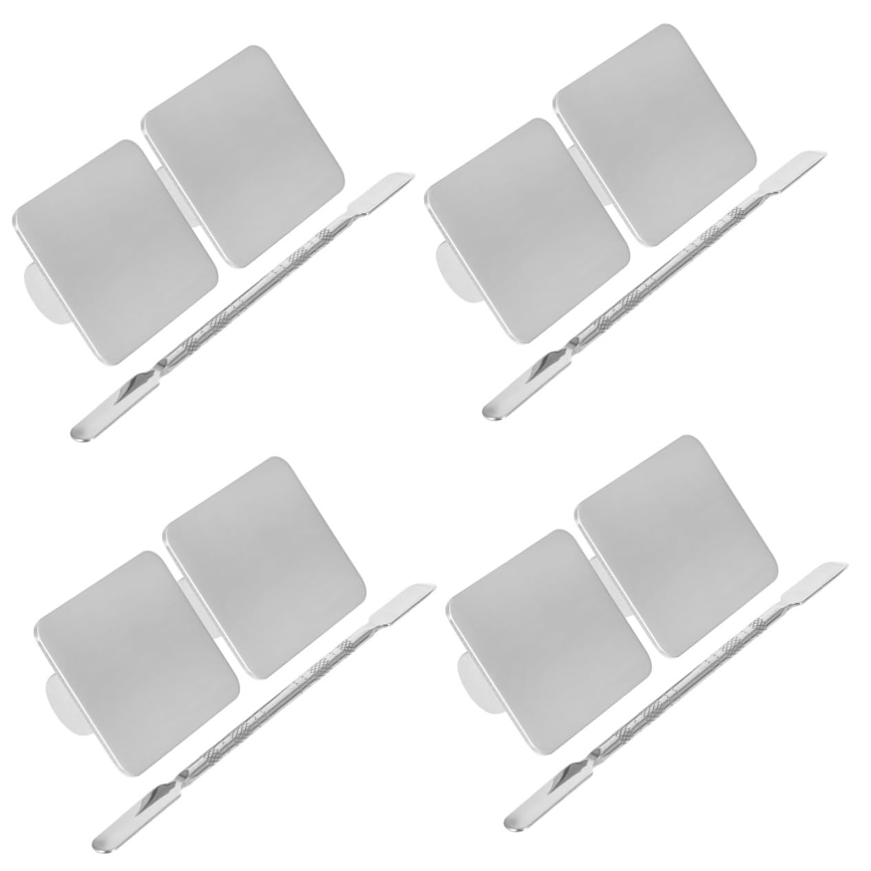 VANZACK 4 Sets Nail Art Palette Ring Professional for Beauty Salons Personal Traveling Home Shows Mixing Plate with Spatula