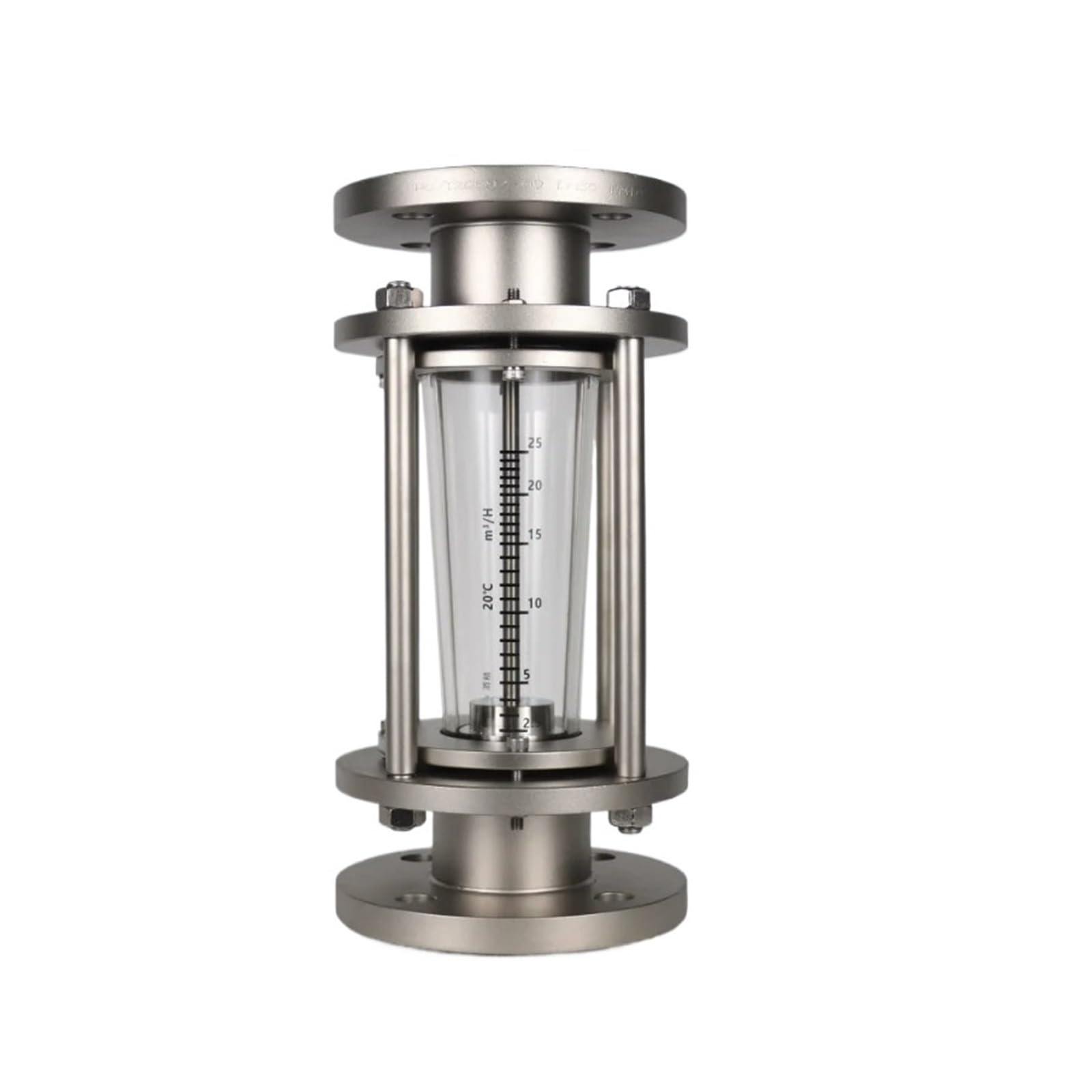 VKvmNYlxx Glass and Stainless Steel Rotameter DN80 FL100, flow meter for corrosion by nitric acid in liquids and gases.