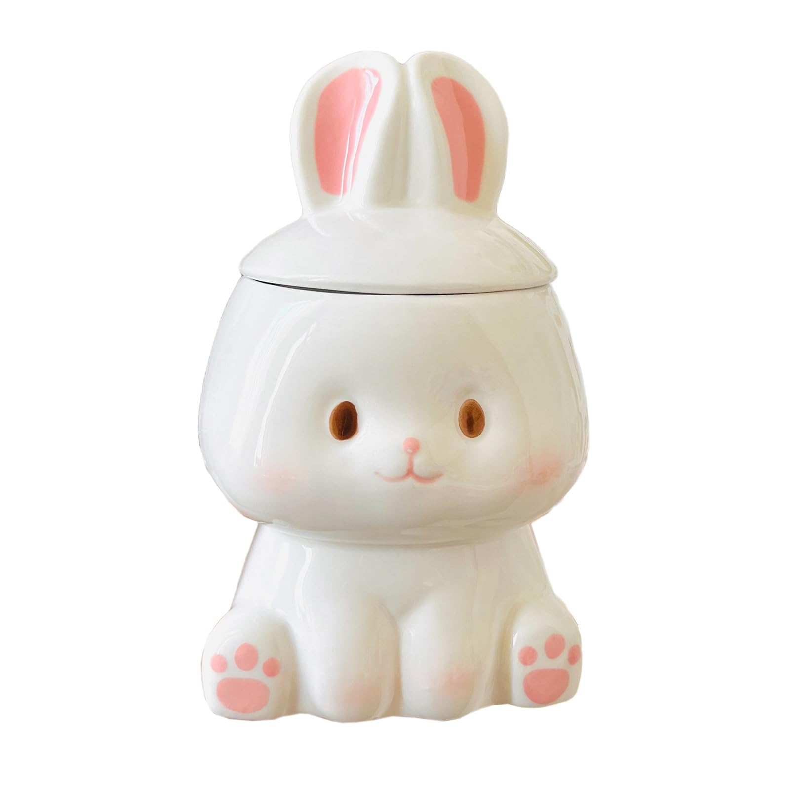 Xinsheinelry Festives Rabbits Printed Mug with Handle and Lid Elegant Drinking Cup Drinkware Suitable for Easter Celebration Earthenware Easter Cup with Lid