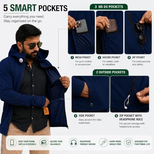Image of D-EARTH Premium Sun + Air pollution Protection Jacket for Men