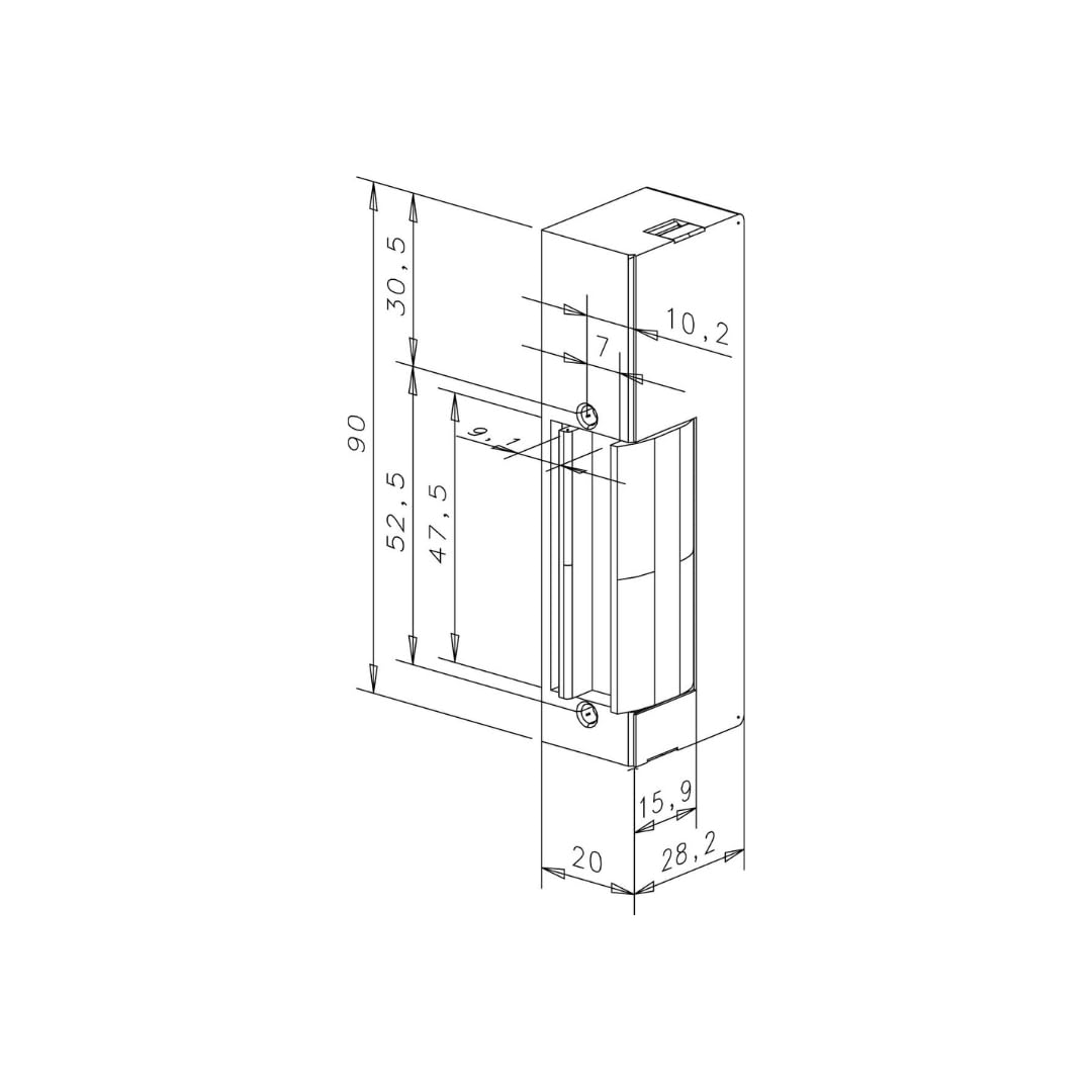 ASSA ABLOY 9334 MIT GEGENSTÜCK OHNE STULP, Elektro-Türöffner 9334-E91, Ohne Schließblech, 12 V DC, DIN links und rechts verwendbar, Modernes Design für optimalen Schutz