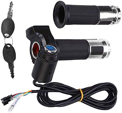 Miniatura 2 de CDIYTOOL 1 par de empuñadura del acelerador de bicicleta eléctrica con pantalla LCD de voltaje de la batería, golpe de llave, agarre de acelerador