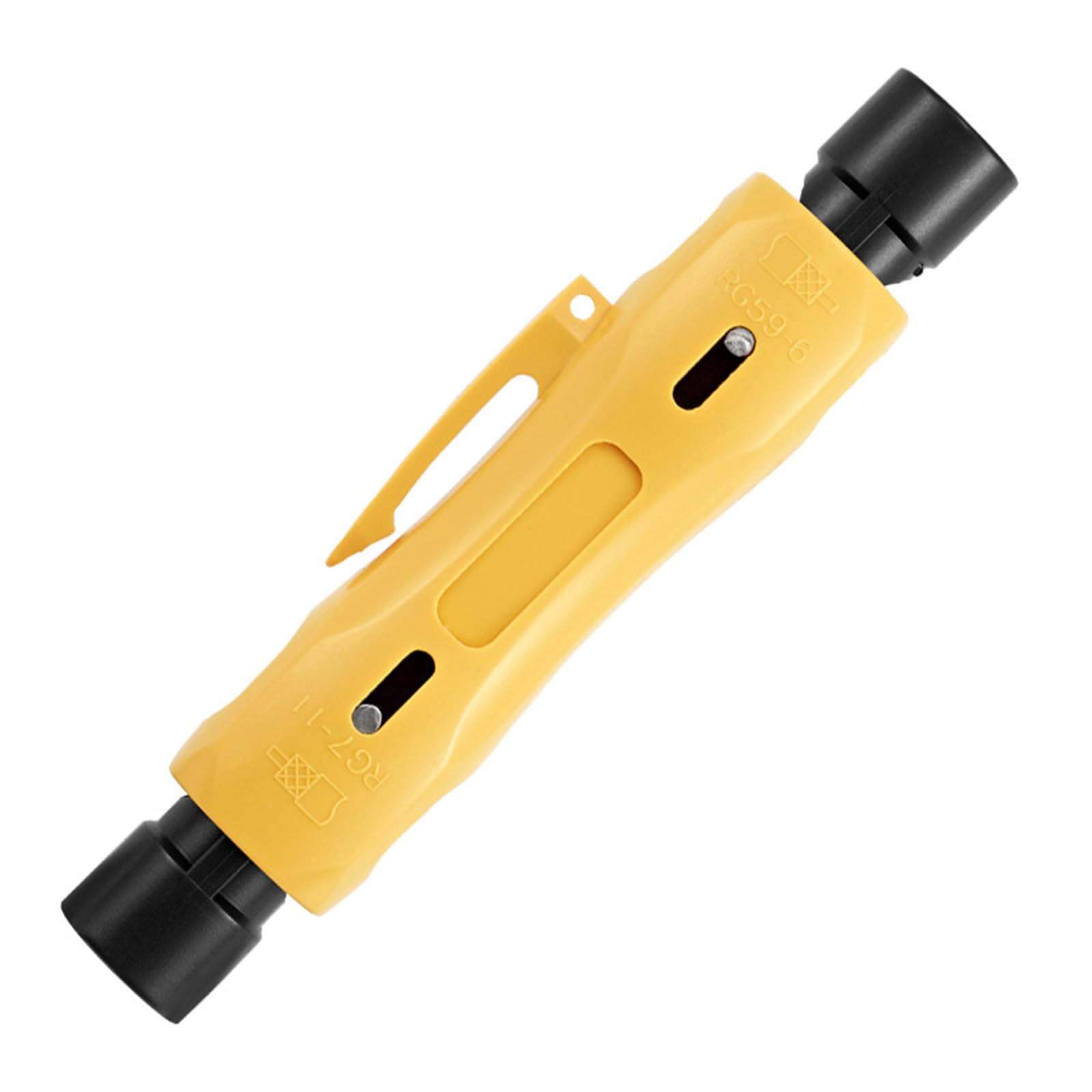 Pffiocix Yellow Coaxial Cable Stripper Pen Type Hand Tool Wire Cutting Stripping Pliers For Rg6 Rg7 Rg11 Rg59 Electrician Project Construction Stripper