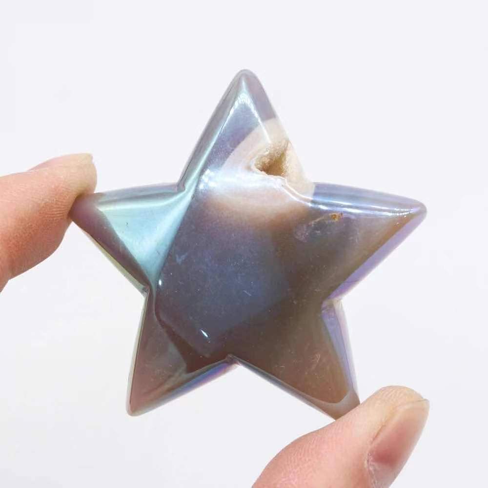 1pc Angel Aura Druzy Agate Geode Star for Regalo Inicio Colecciones