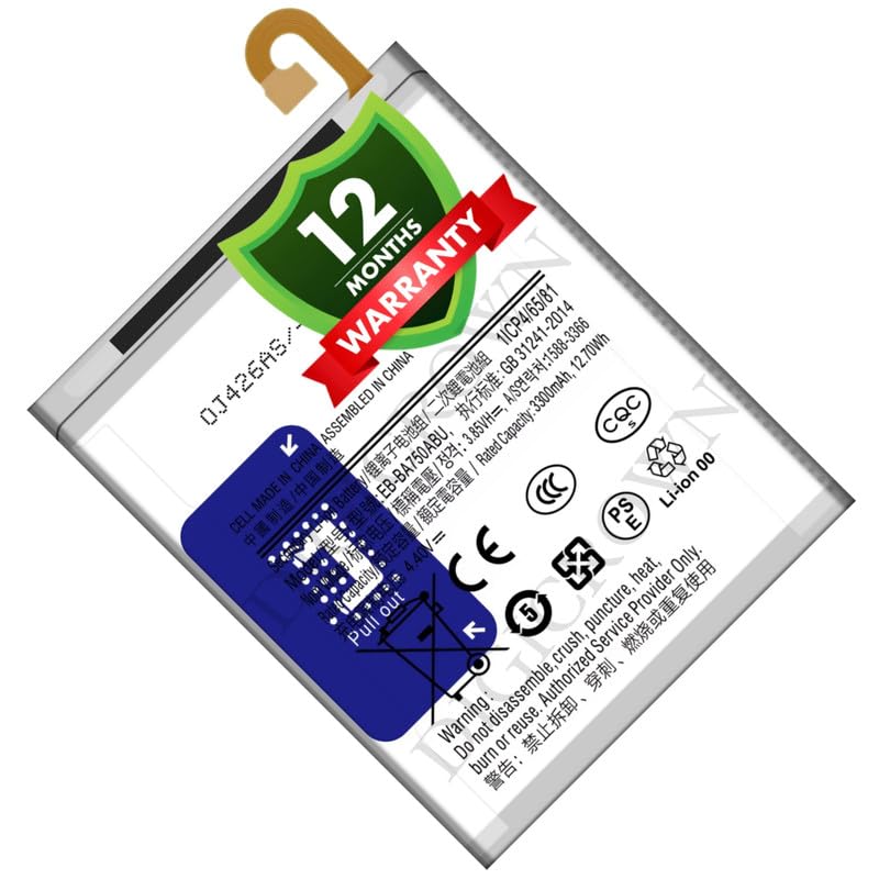 Image of Original EB-BA750ABU Battery Compatible for Samsung Galaxy A7 (2018) | A8s | A10 | M10 - (3400mAh) - 1 Year Warranty DF7