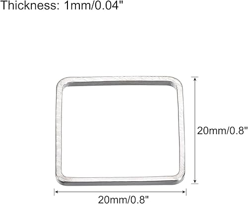 Miniatura 9 de MECCANIXITY Eslabón de aro cuadrado que rebordea, anillo de enlace de bisel abierto geométrico para la fabricación de joyas