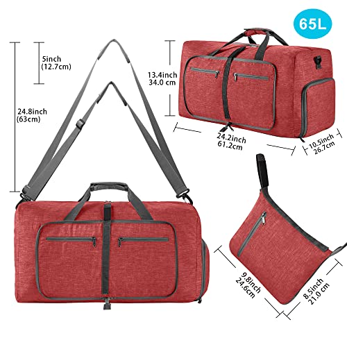 Image of Vomgomfom 65L /85L /115L Foldable Travel Duffle Bag with Shoe Compartment