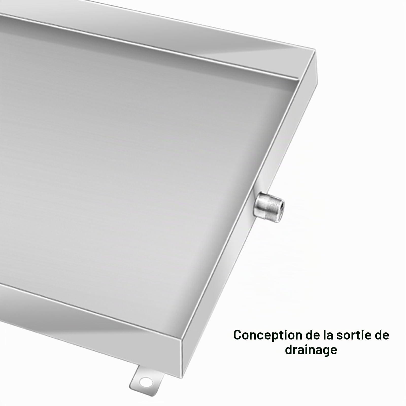 inless - Vaschetta di scarico condensa in acciaio per condizionatore d'aria, vassoio da 50 cm, in resina antiruggine, ideale per accessori per il controllo del clima all'aperto