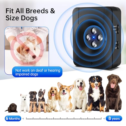 Antibell für Hunde,3 Ebenen Ultraschall Anti Bell Gerät,33Ft Anti-Bell-gerät,Auto-Anti Bell Gerät Hunde,100% Sicher und effektiv Sicher Hundebellen Stoppen,Ultraschall-Anti-Bellgerät Hundebellen