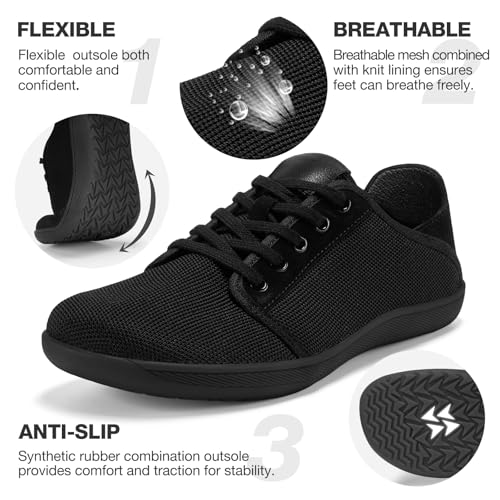 HEEZ Mens Wide Toe Barefoot Shoes 2 in 1 Slip on Mules and Breathable Sneakers for Men Lace Up Comfortable Walking Shoes3