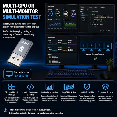 DP Dummy Plug Display Emulator DisplayPort Virtual 4K miniatura 5