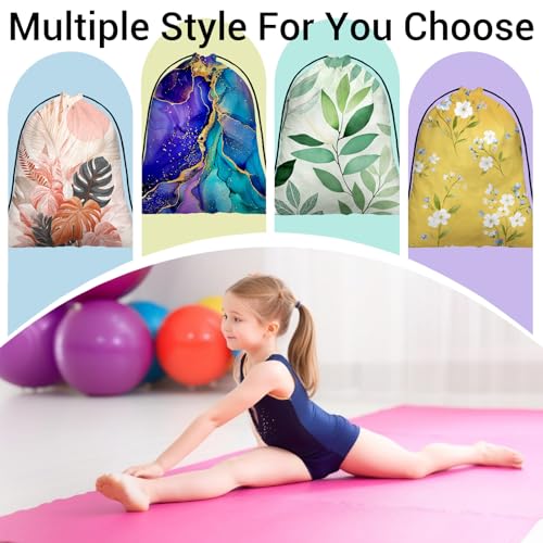 Image of Purple Marble Drawstring Gym Bag Adjustable Gymnastics Storage Pouch for Gymnasts Holding