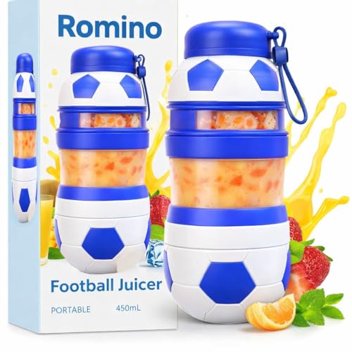 Image of ROMINO Portable Juicer Blenders For Smoothies And Juices, USB Rechargeable Foldable Football Juicer Blender Shake Maker Machine With Rechargeable Battery