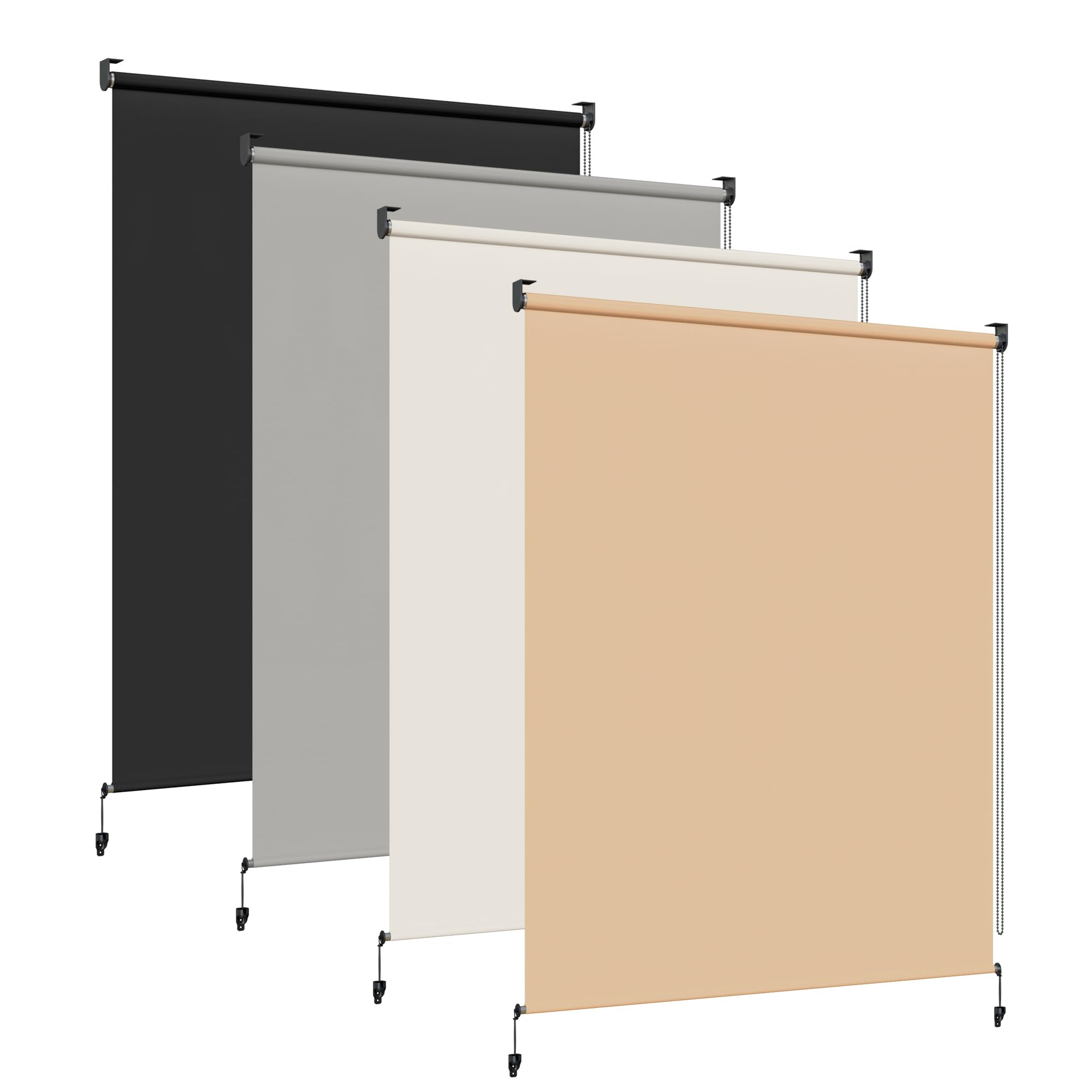 HOMEDEMO Außenrollo Senkrechtmarkise Außen, 220g/m² Stoff, Balkonrollo sonnenschutzrollo, Outdoorrollo Wetterfest Windschutz Sichtschutz, Vertikalmarkise für Balkon & Terrasse, 160x160cm Khaki