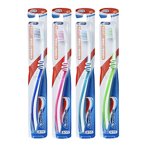 アクアフレッシュ 歯ブラシ レギュラー ふつう 4色 4本