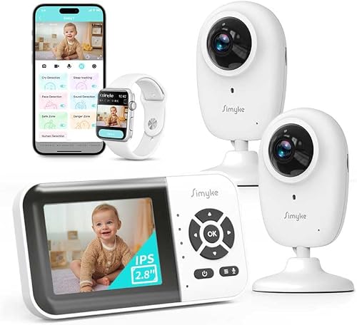 Moniteur de bébé intelligent avec caméra et audio double Simyke