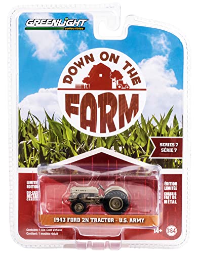 1943 2N Tractor Brown U.s. Army Down On The Farm Series 7 1/64 Diecast Model By Greenlight 48070 A #TOP15