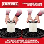 CRAFTSMAN General Purpose Filter for 22 to 34 Litre (5 to 20 Gallon) Wet/Dry Shop Vacuums (CMXZVBE38754) | Fits Most 5 to 20 Gallon CRAFTSMAN Shop Vacuums, Easy Installation and Traps General Debris