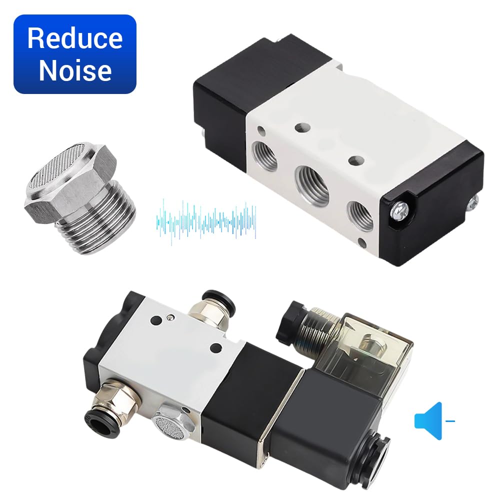 Lot de 2 silencieux pneumatiques, filetage mâle PT 1", tête plate, en acier inoxydable 304, pour compresseurs d'air industriels et outils d'atelier automobile.