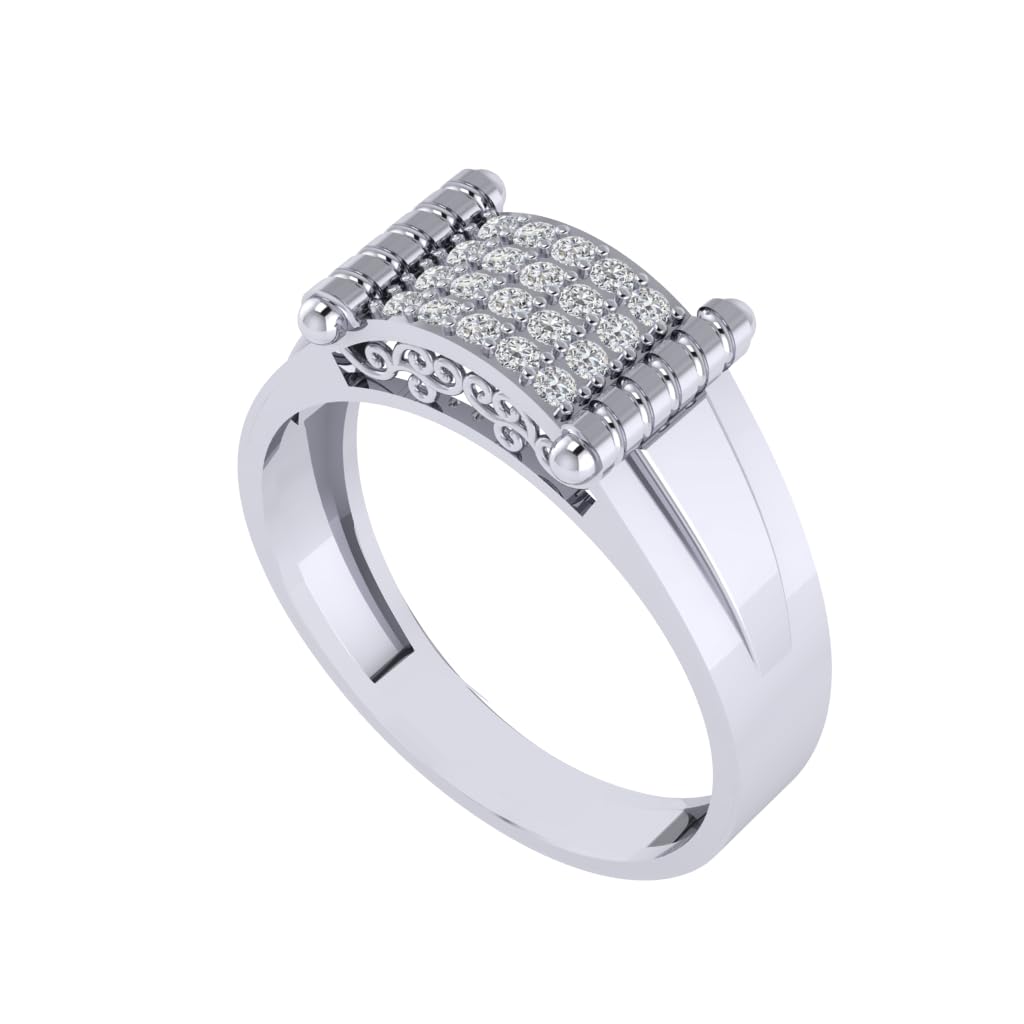 Pure 925 Sterling Silver Modern Designer Band Ring | Gold, Rhodium, Rose Gold Plating Options | Diamond Ring Gift for Men and Boys | Model RSM00049-picture-19