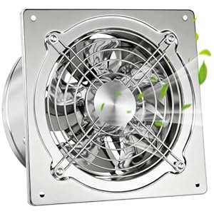 250mm Abluftventilator 1750m³/h, Badlüfter mit Rücklaufklappe, Rauchabzug Wandventilator Abluft, Leiser Betrieb, Schutz vor Feuchtigkeit, Verbesserte Luftqualität, Ideal für Küche Garage Untergeschoss