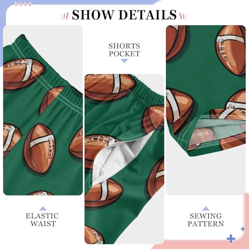 Cartoon American Footballs Lounge Pajama Pants Soft PJ Bottoms for Sleepwear Ages 6-14 Years4