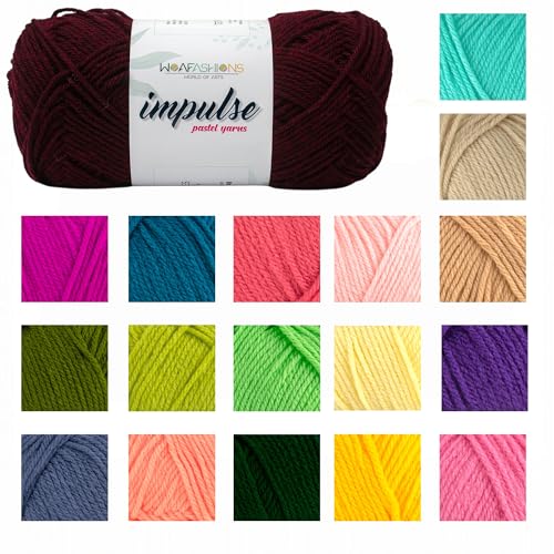 Image of WOAFashions Impulse Hand Knitting & Crochet Yarn (Maroon Melange) (100gms - Pack of 1)