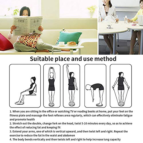 Nutteri Twisting Waist Disc,Exercise Twist Board Fitness Slim Machine Rotating Board for Body Shaping Aerobic Exercise Legs Waist Foot Ankle Training (Big Round Beads(Black))