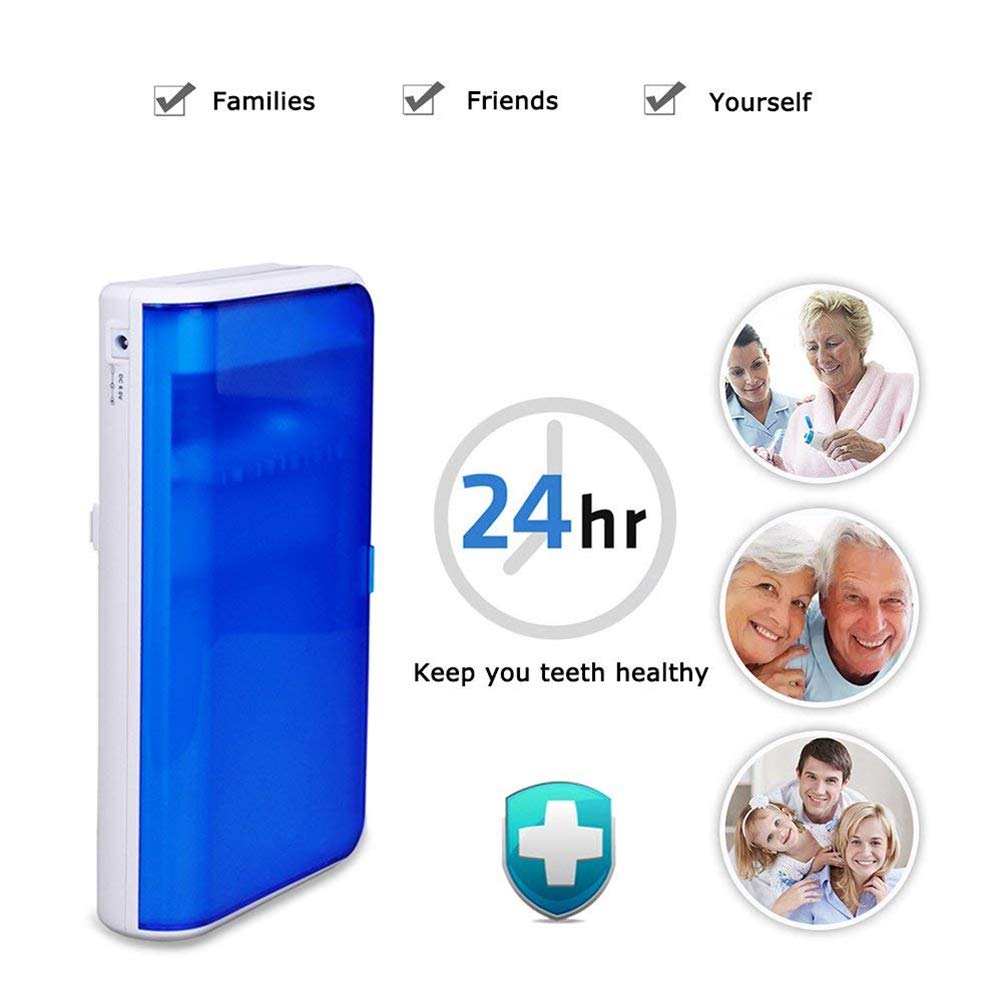 Stérilisateurs de Brosse a Dents, Boîte de Désinfectant UV, Soins Dentaires de Santé, Étui de Rangement Mural pour Brosse a Dents avec Support de Dentifrice