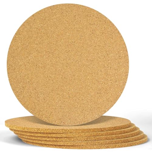 flintronic Salvamanteles redondo de corcho, juego de 3 salvamanteles de 18 cm, antideslizante, anticalor, perfectos para ollas para cocina platos calientes, ollas y sartenes