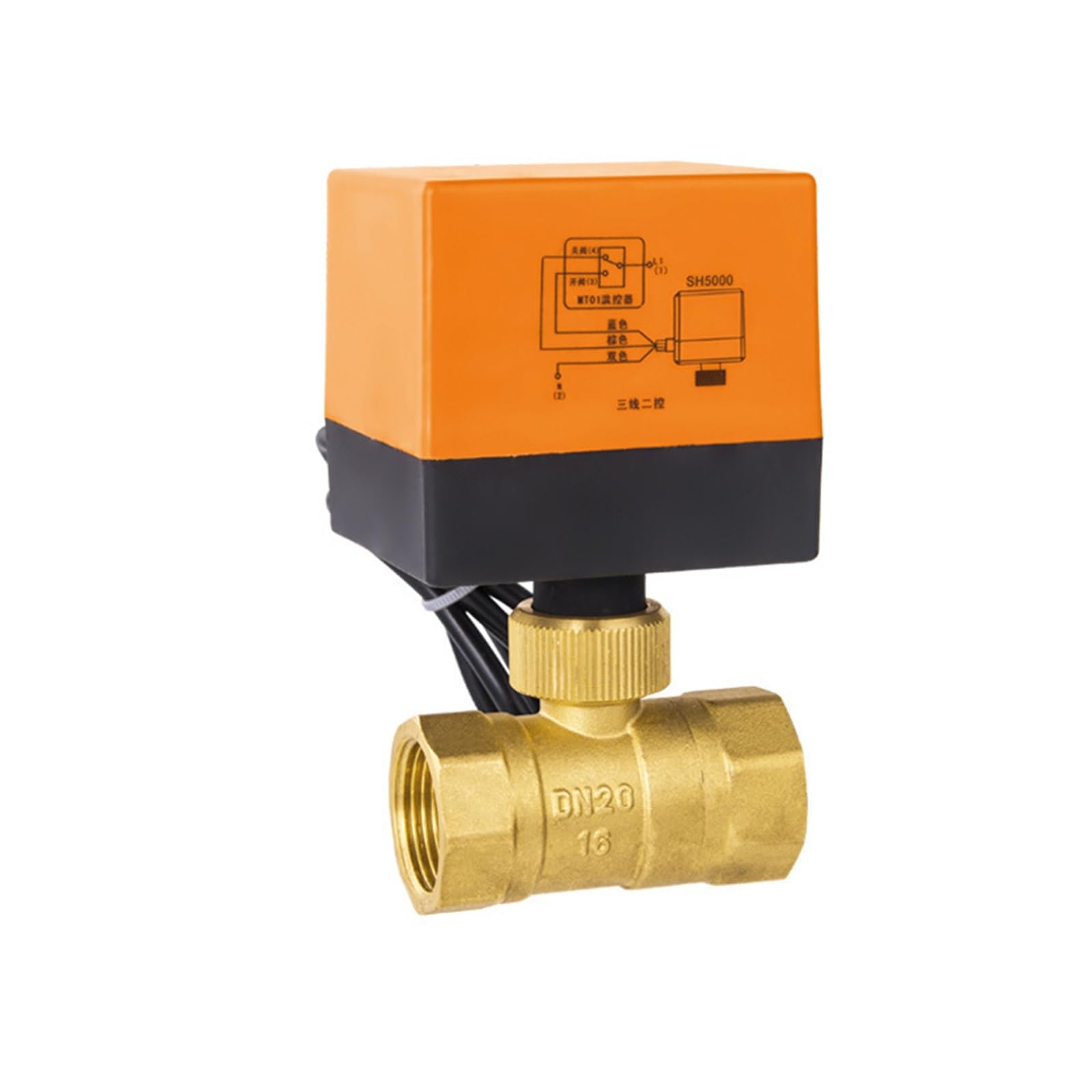 Vanne à bille électrique 1 pouce AC220V à 2 voies et trois fils pour contrôle hydraulique
