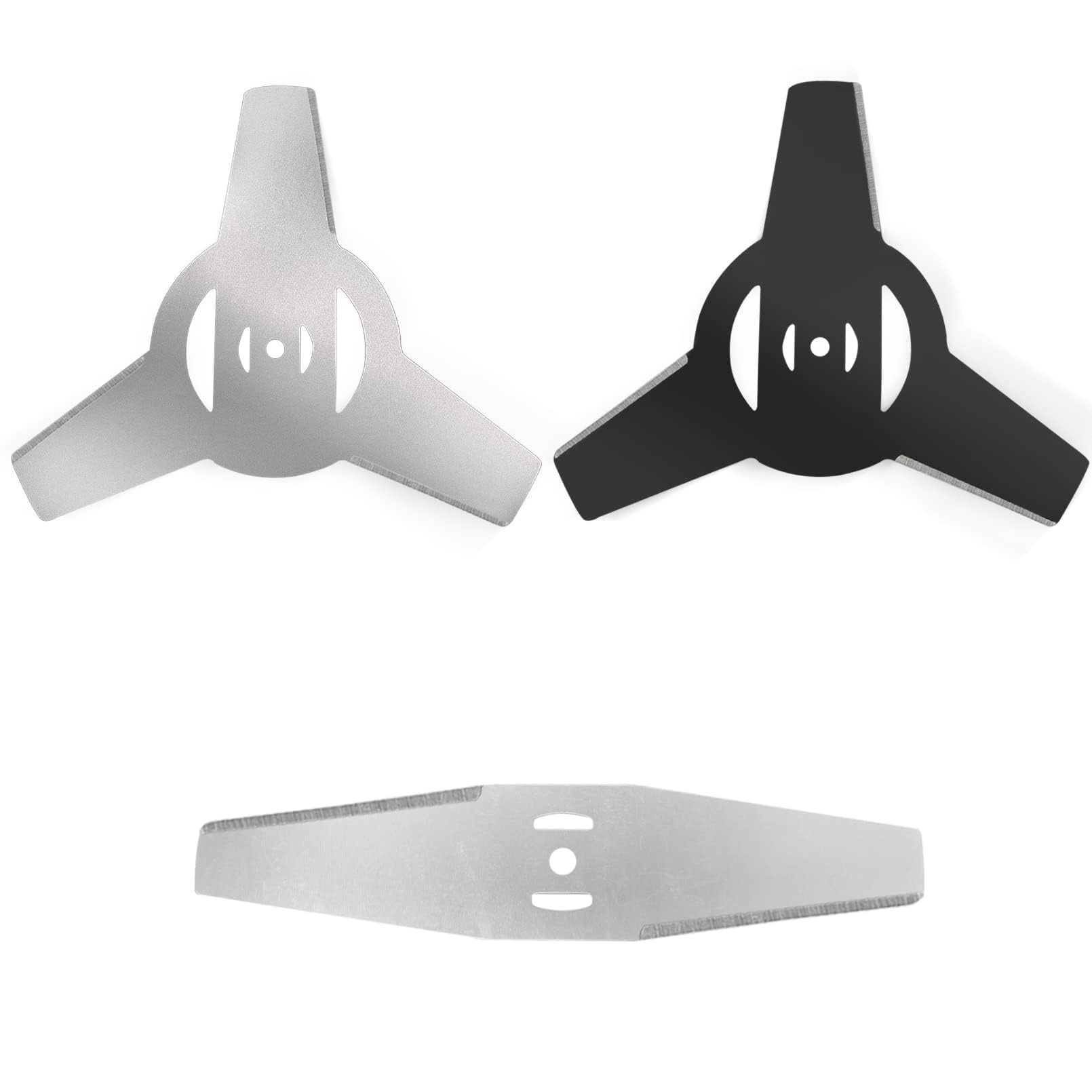 3 Pack Grass Trimmer Blade Heads Replacements, 3Teeth Blade & 1 Metal Brush Cutter Blade, Weed Eater Blade for Electric Lawn Mower, Grass Trimmers