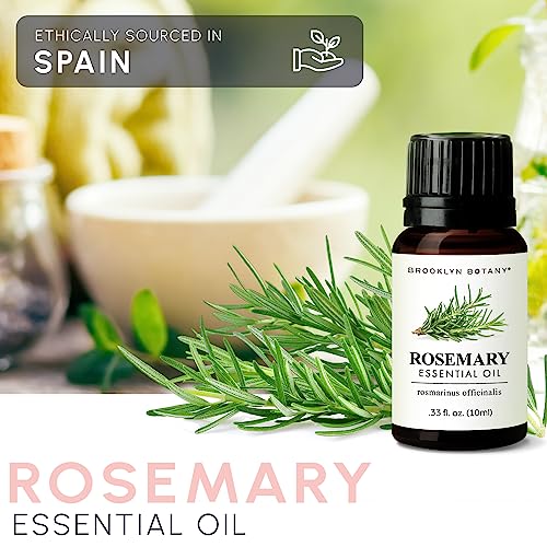 Brooklyn Botany Rosemary Essential Oil – 100% Pure And Natural Therapeutic Grade Essential Oil - Rosemary Oil For Aromatherapy And Diffuser – 0.33 Fl Oz #TOP4