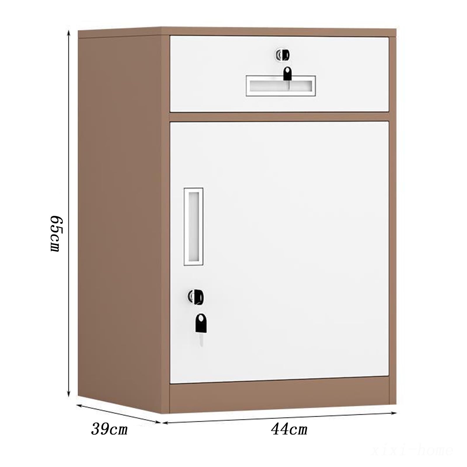 Armadietto portadocumenti verticale con serratura e supporto per stampante regolabile in altezza per ufficio e casa, cassetti sicuri per documenti, documenti e accessori, 65 cm/85 cm