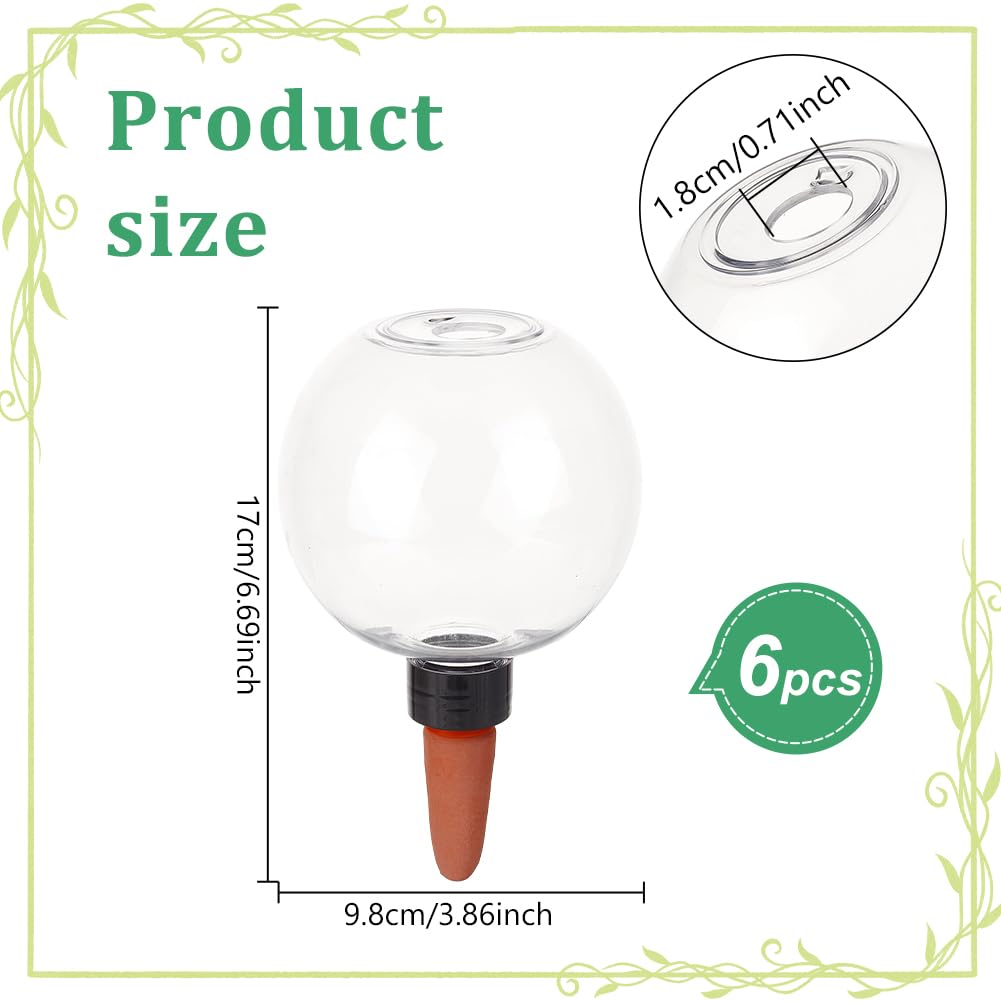 NBEADS 6 bombillas de riego automático, globos de riego de plantas, dispositivo de agua de jardín, inserto de maceta autollenable para plantas de interior y exterior