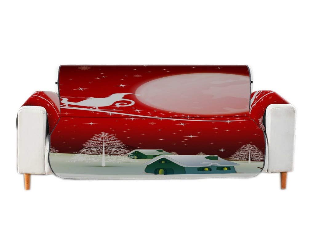 Housses de canapé anti-taches et griffures motif lune rouge pour protéger fauteuil 2 3 places