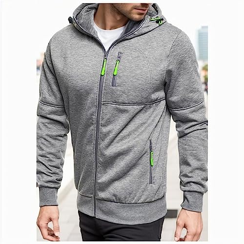 Mens Hoodies Zip Up Lightweight Casual Hoodies for Men with Zip Pockets Casual Long Sleeve Sweatshirt Sports Hooded Jacket2