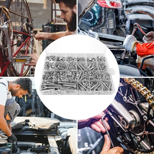 Frevoitna 1080 Pièces M3 M4 M5 M6 Autoforeuse, D'assemblage, Assortiment, Vis Ecrou, Boulons et Écrous, Vis et Écrous et Rondelles Assortiment Set, Kit de avec Boîte de Rangement – vue 7