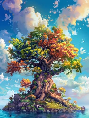 Diamond Painting Adulte Cloud Kit 60x80cm Peinture Diamant DIY Arbres Créatifs