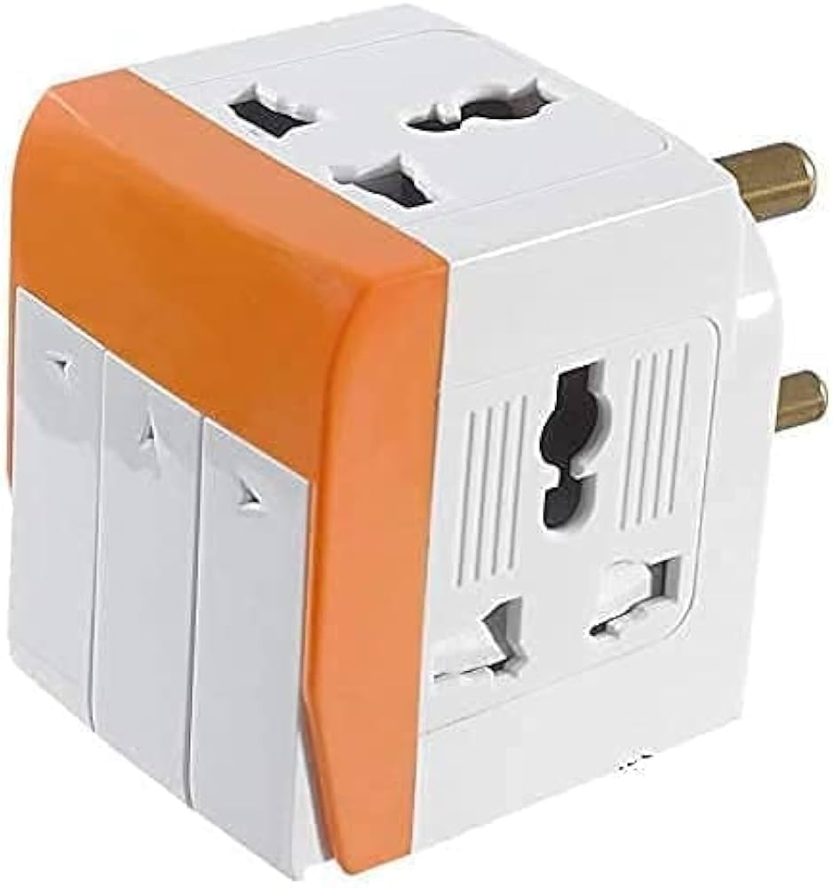Pranjal MegaDeals 3 PIN Multi Plug with Indicator Way Switched Adaptor, Universal Plug USB Travel Adaptor (3 Way Switched Adaptor) (Pack of1,Multicolour)-image-13