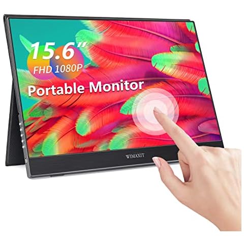 WIMAXIT 15.6 Inch Touch Portable Monitor Ulta-slim FHD 1920x1080 High Resolution IPS USB-C Gaming Monitor with Type-C/Mini HDMI for Laptop, PC, MacBook Pro, Android Phone,Switch,PS5, Xbox Cover