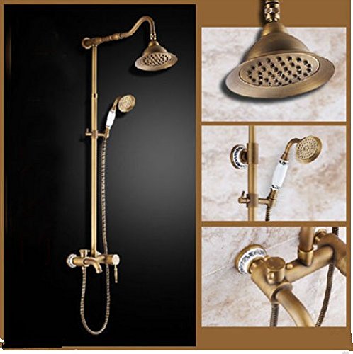 Robinet de baignoire mural laiton antique pour remplacer mitigeur