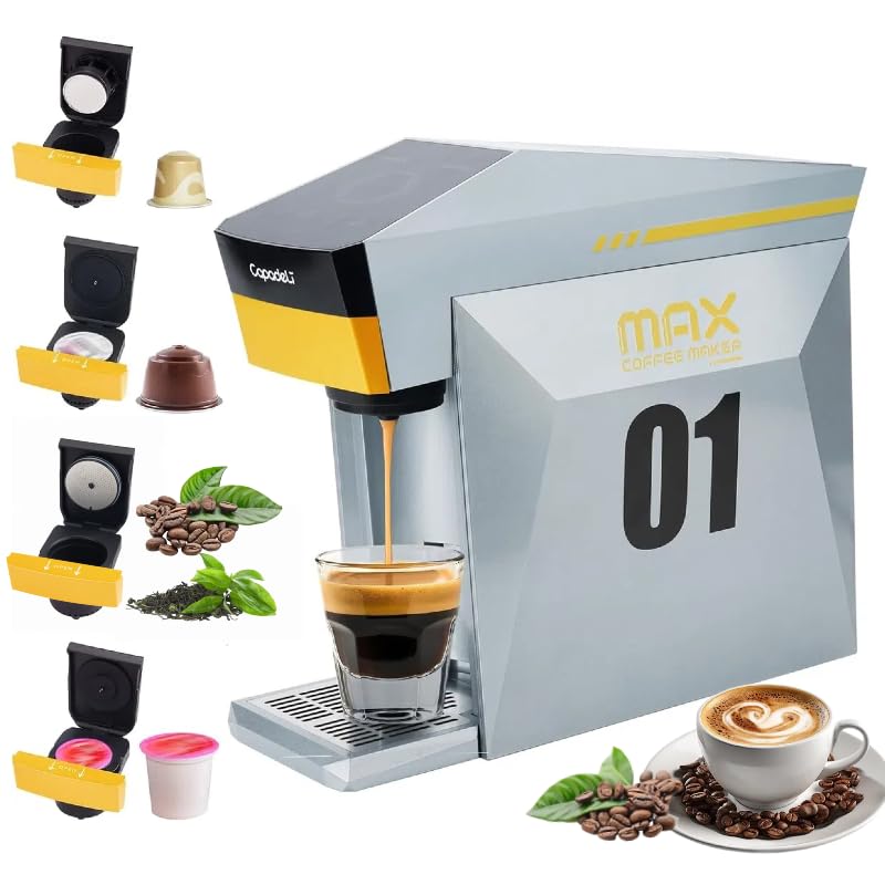 4 In 1 Single Server Coffee Maker, Mini Coffee Machine for Nespresso Original/K cups/Dolce Gusto...