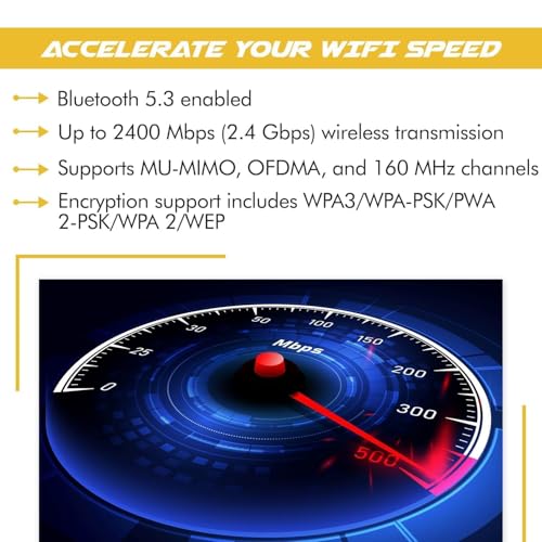 Image of Killer Series for Intel AX1675x Gaming WiFi 6E Adapter Upgrade | M.2 WiFi Card for PC | 2.4 Gbps WiFi | Bluetooth 5.3 Compatible | for Most Intel and AMD Systems