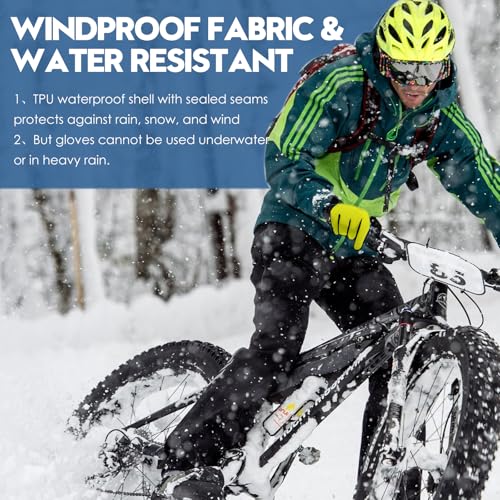 Image of Bruvoalon Winter Gloves for Women & Men, 3M Thermal Insulation, Lycra Fabric, Touchscreen, Anti-Slip