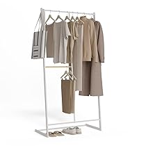 Newlux – Appendiabiti da Terra Resistente Fino a 15kg Hangy One 15 Doppia Altezza. Attaccapanni da Terra Metallico | Grande Stabilità | Facile Montaggio | 80x40x160cm | Bianco