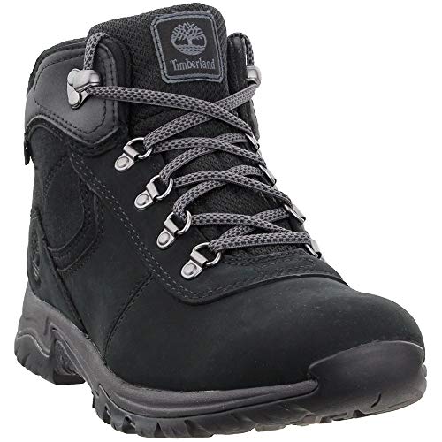 Timberland Women's Mt. Maddsen Waterproof Mid Hiking Boots, Black Full-Grain, 8 Medium