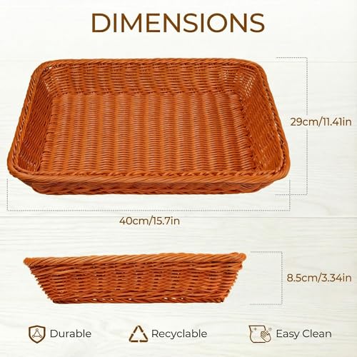 6-Piece Large Bread Basket Set for Snacks & Fruits - Stackable Storage
