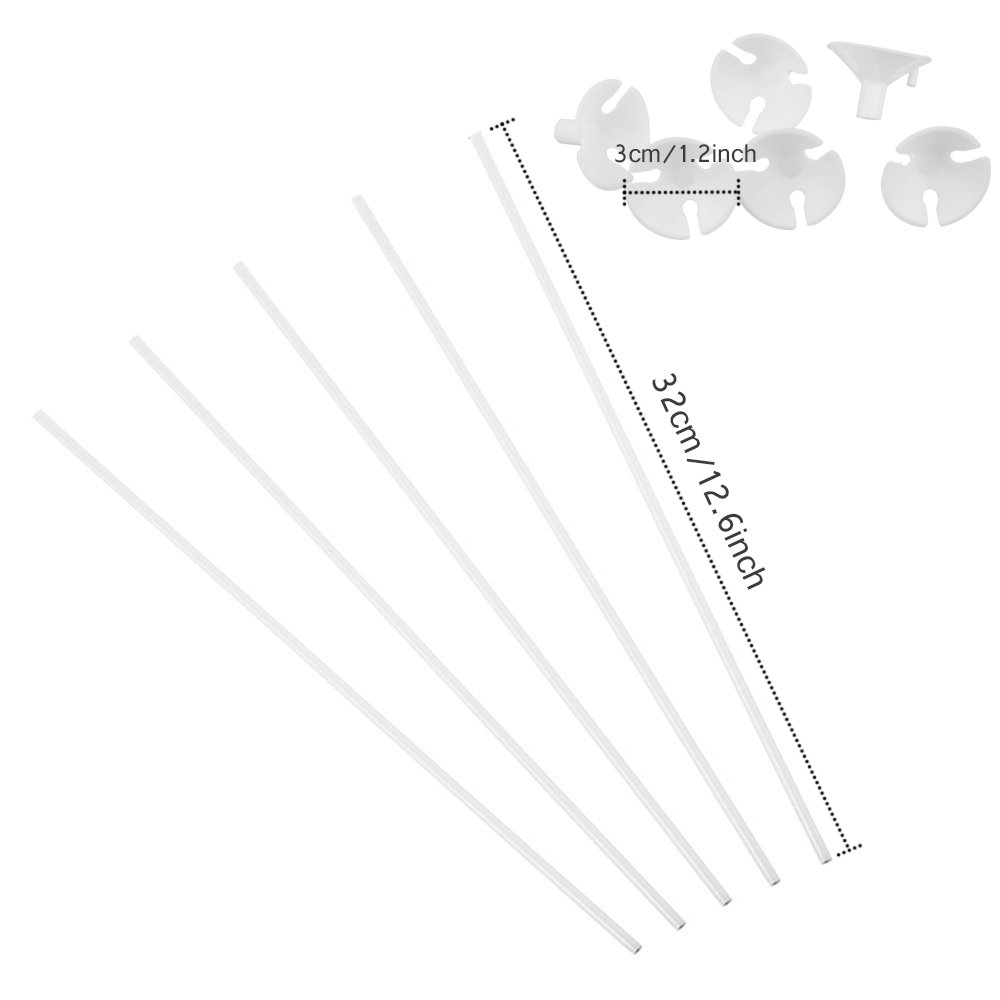 PP OPOUNT 20-Pack Balloon Sticks With Cups - 15.7 Inch Plastic Sticks For Birthday, Wedding, Party Decor - View #5