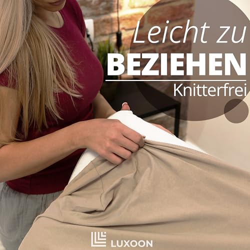 Luxoon Kissenbezug für Gesundheitskissen – 95% Baumwolle / 5% Elasthan, Atmungsaktiv und Hautfreundlich, Waschbar, Für Komfort und Hygiene 1er Pack 30-45 x 50-65 cm, Sand